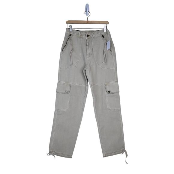 BLANKNYC Womens 28 Cotton Twill Cargo Pants in Wild Oats NEW - Picture 2 of 13